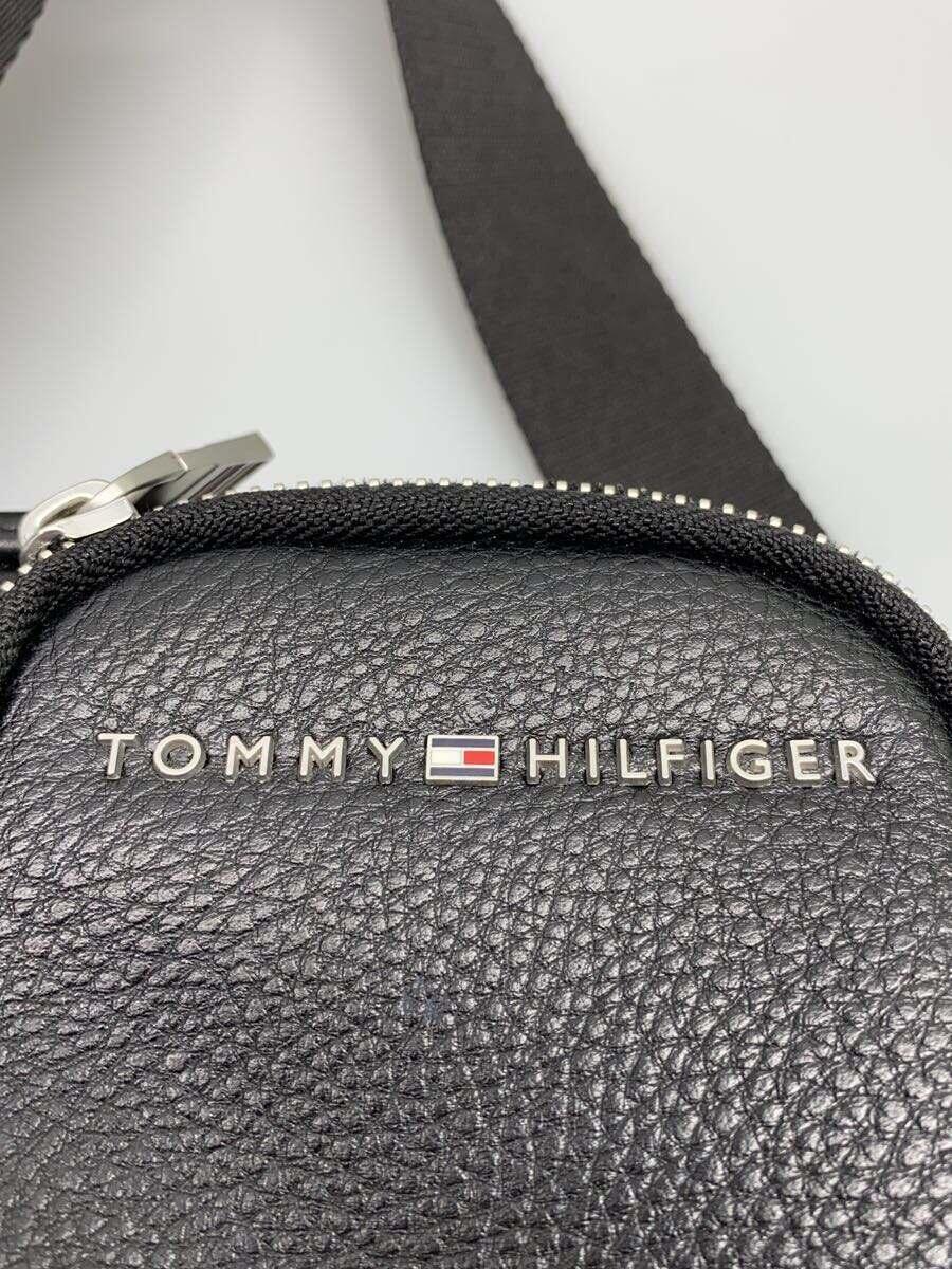 TOMMY HILFIGER◆ショルダーバッグ/レザー/BLK/無地/AM11139/ミニショルダーバッグ_画像5