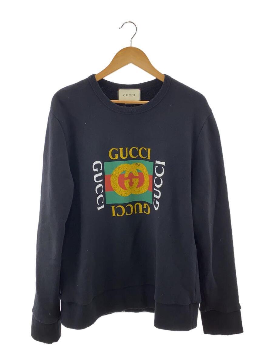 GUCCI◆グッチ/スウェット/XL/コットン/BLK/黒/ブラック_画像1