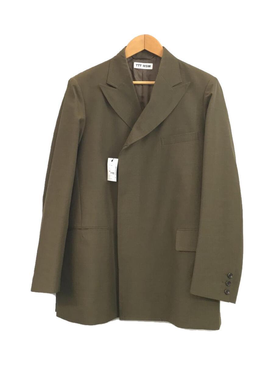 TTT_MSW◆double tailored jacket/L/ウール/GRN/無地/TTT-2021SS-JK01//_画像1