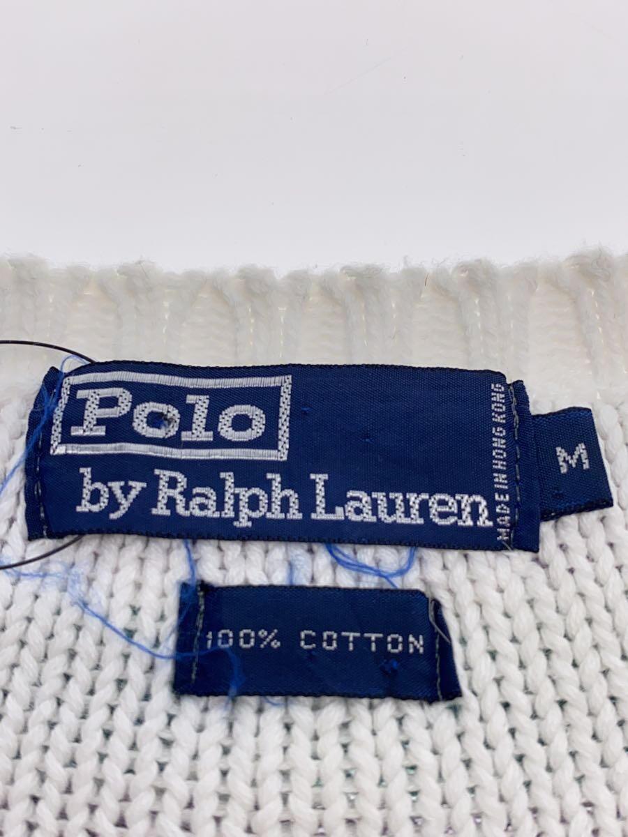 POLO RALPH LAUREN◆セーター(厚手)/M/コットン/WHT//_画像3