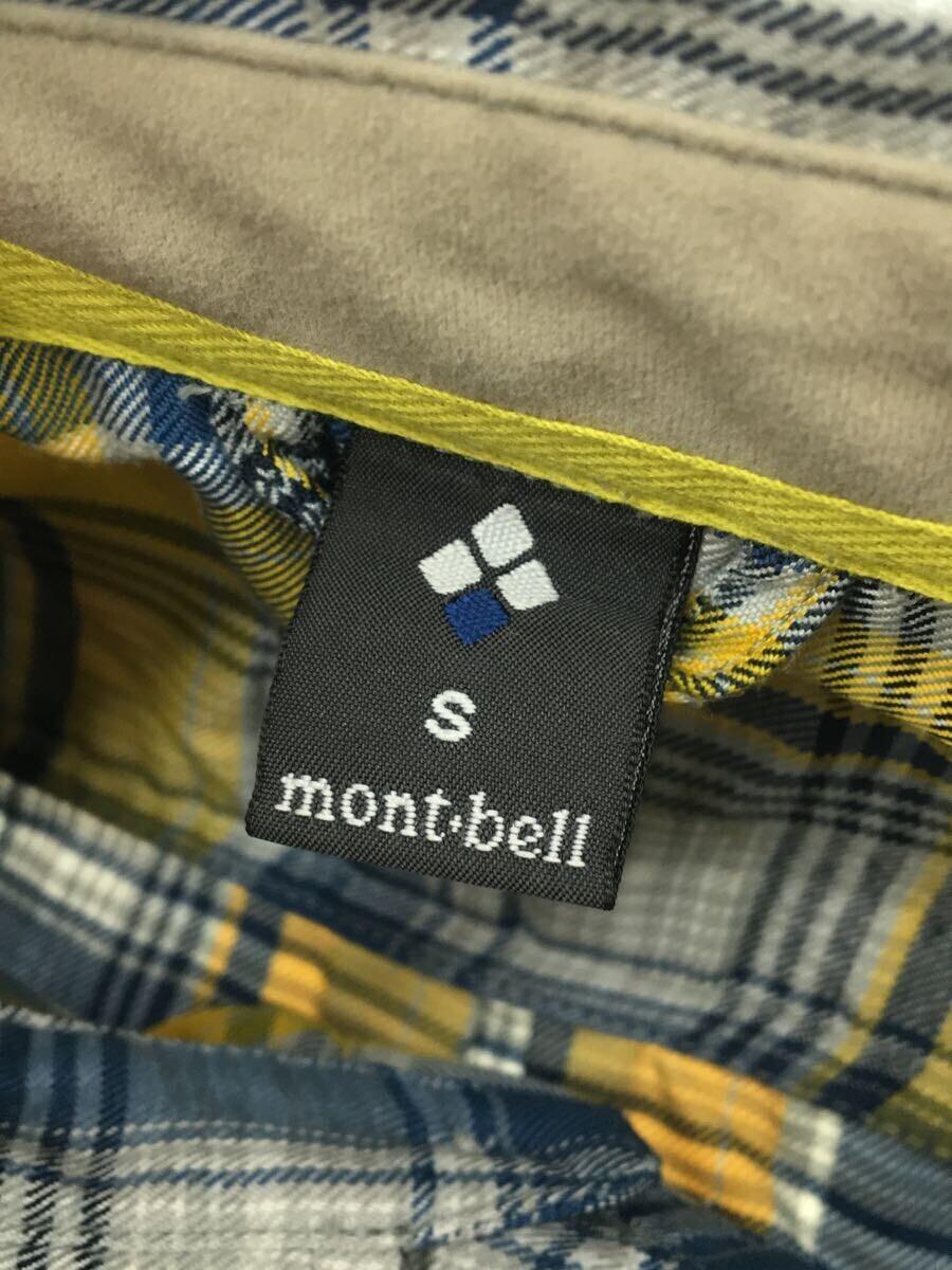 mont-bell◆長袖シャツ/S/コットン/YLW/チェック/1104991_画像3