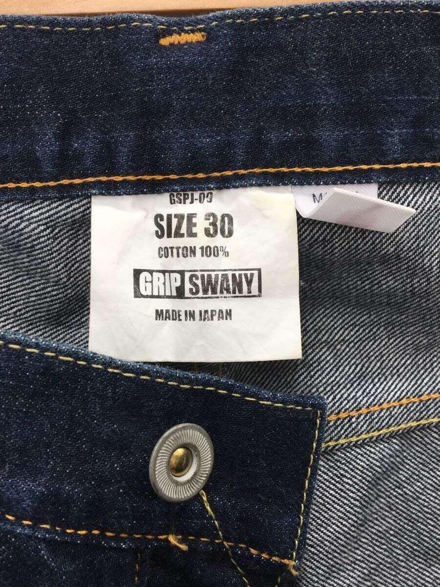 GRIP SWANY◆ストレートパンツ/30/コットン/インディゴ//_画像4