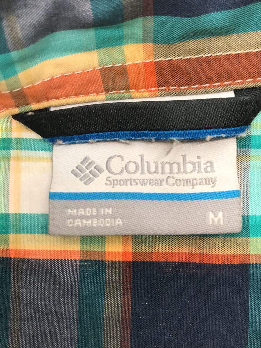 Columbia◆半袖シャツ/M/コットン/マルチカラー/チェック/PM7772_画像3