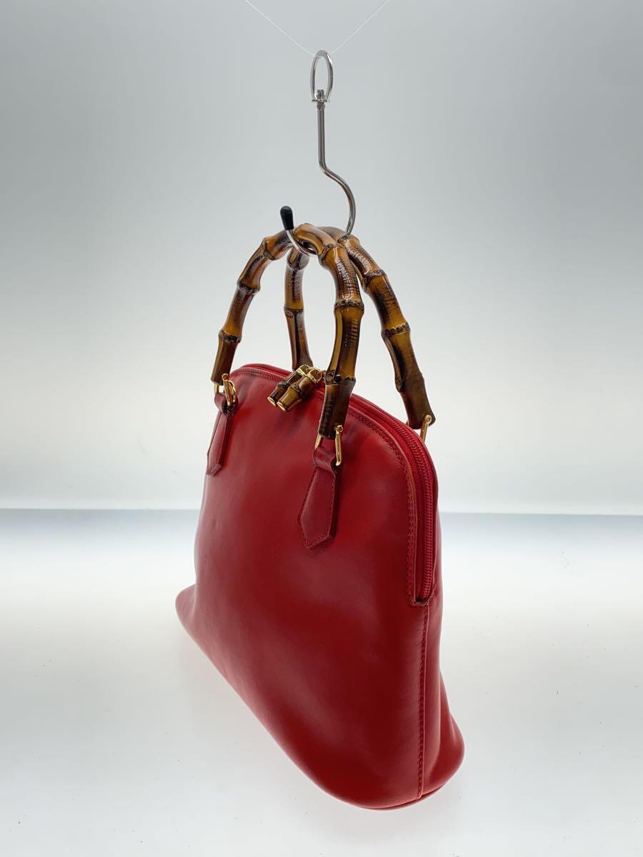 GUCCI◆ハンドバッグ/-/RED/000・2058・0290/バンブーハンドル ショルダー欠品//_画像2