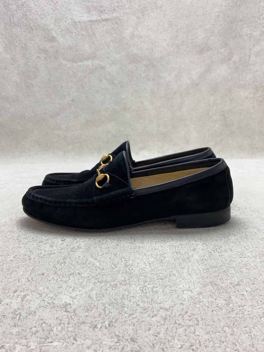 GUCCI◆ビットローファー/UK7.5/BLK/スウェード/100 255//_画像1