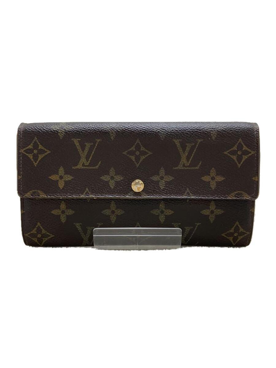 LOUIS VUITTON◆1)ポルト・フォイユ・サラ_モノグラム・キャンバス_BRW/PVC/BRW/総柄/レディース_画像1