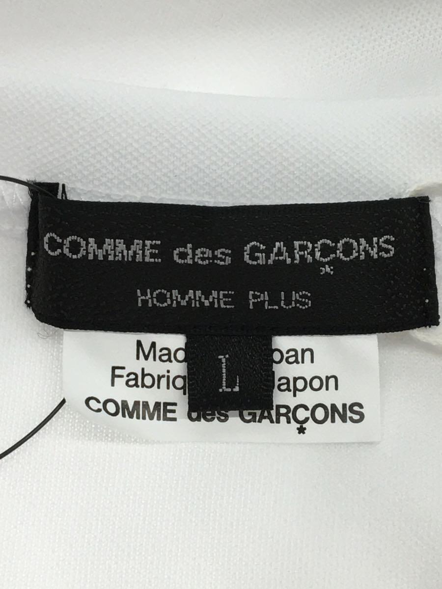 COMME des GARCONS HOMME PLUS◆21AW//トリムTシャツ/L/ポリエステル/ホワイト//_画像3