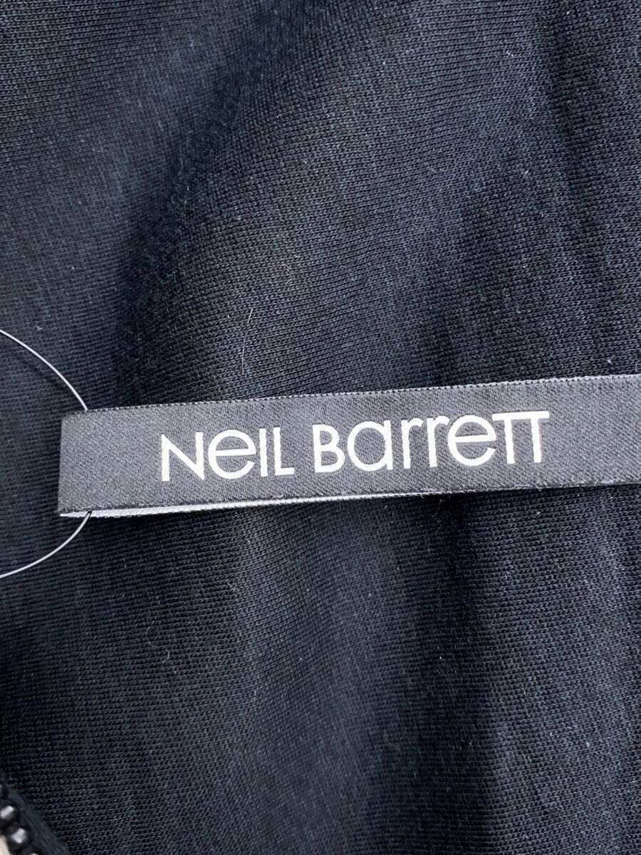 NEIL BARRETT◆NBロゴ切り替えしジップパーカー/M/レーヨン/ブラック//_画像3