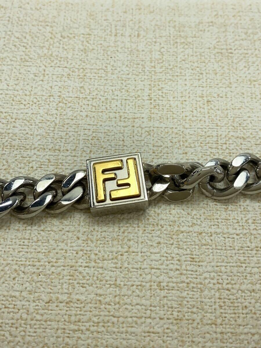 FENDI◆FFロゴ喜平チェーンネックレス/-/SLV/トップ有/メンズ/7AJ293//_画像3