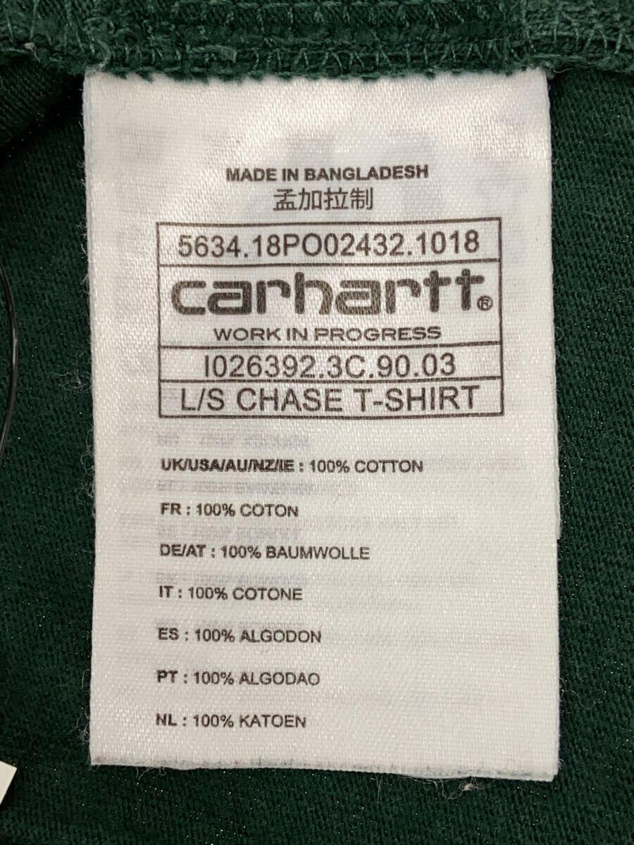 Carhartt◆長袖Tシャツ/XS/コットン/GRN/無地/グリーン_画像4