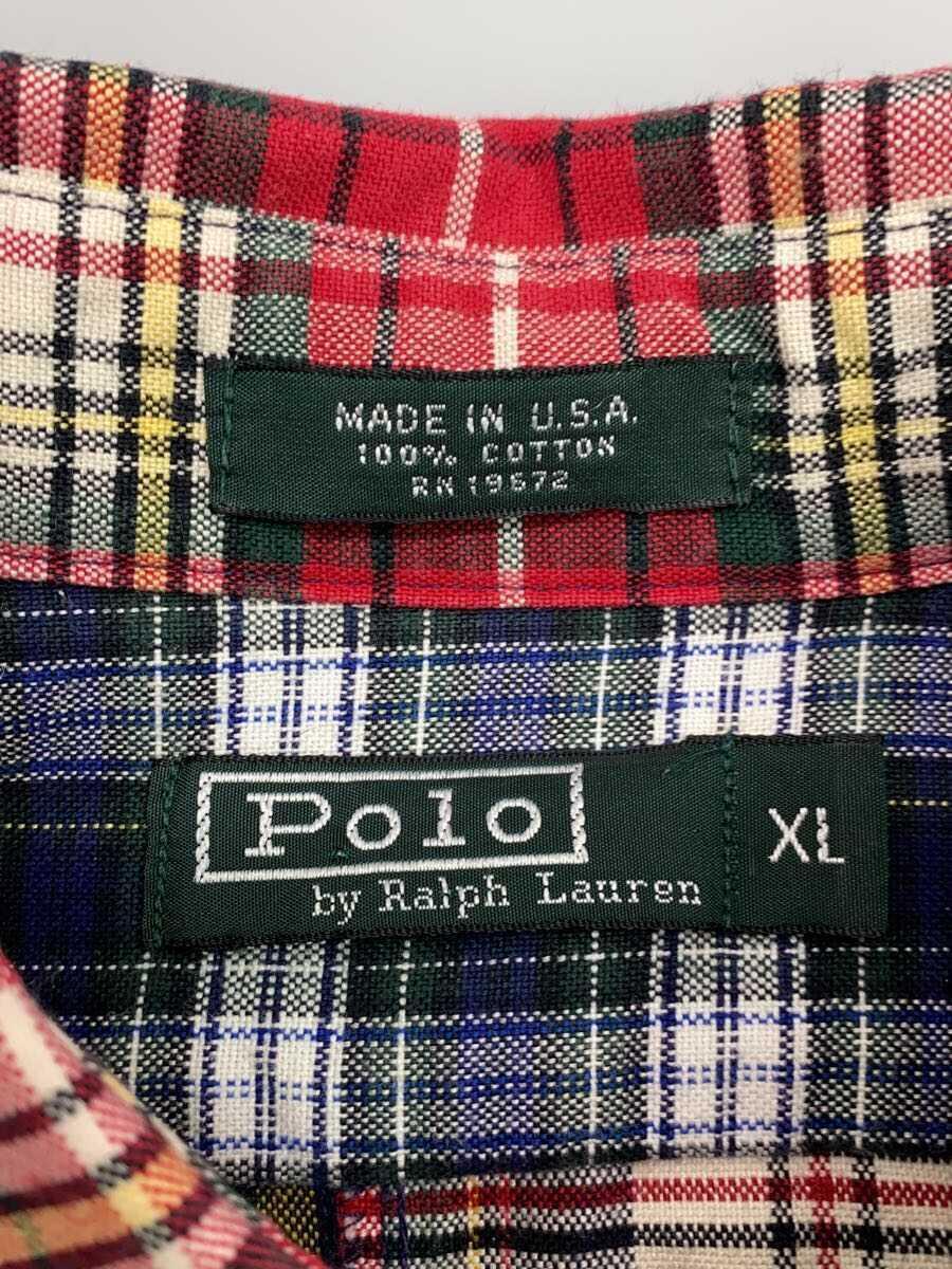 POLO RALPH LAUREN◆長袖シャツ/XL/コットン/マルチカラー/カビ臭//_画像3