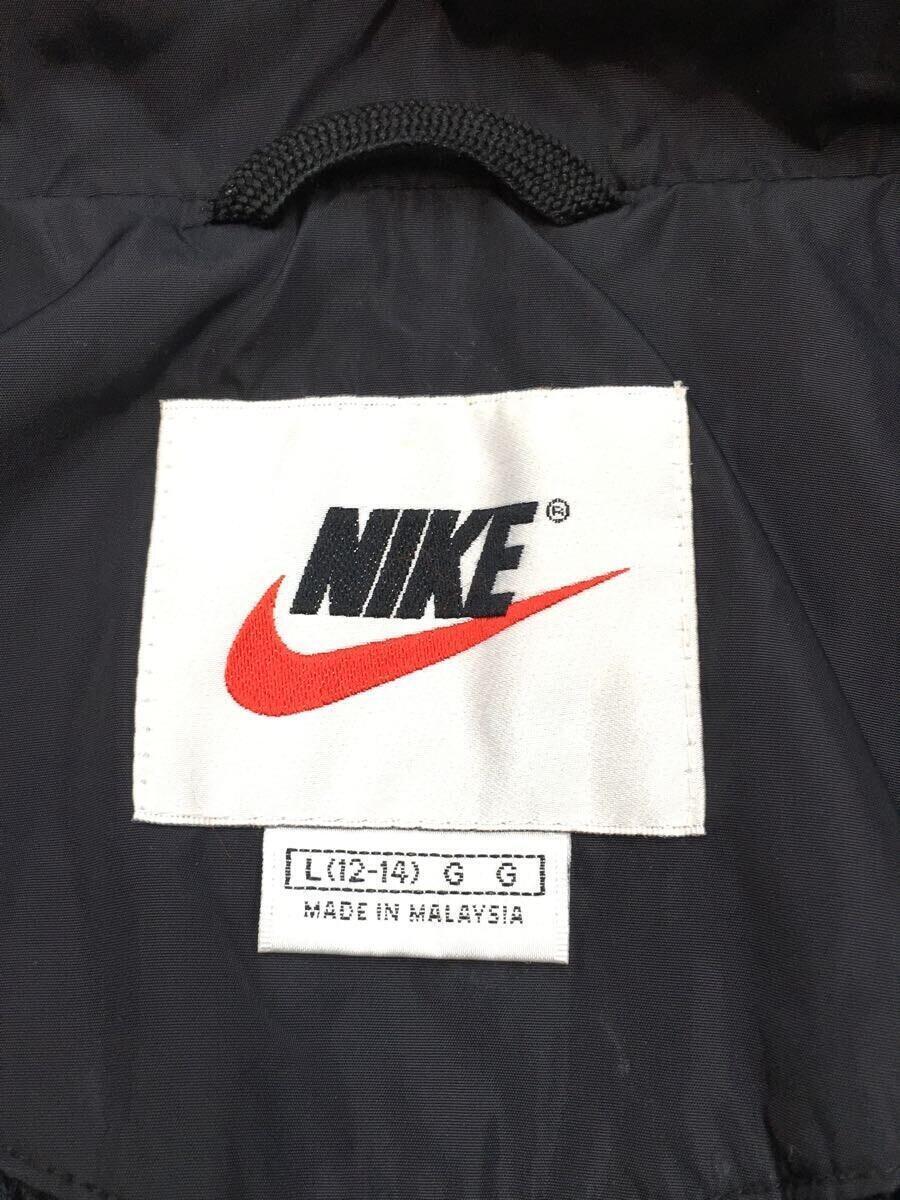 NIKE◆ナイロンジャケット/women L/ナイロン/BLK/無地/90s-00s/白タグ/コーチジャケット//_画像3