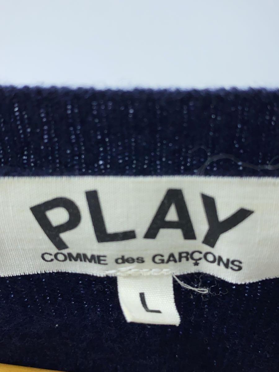 PLAY COMME des GARCONS◆カーディガン(厚手)/L/ウール/NVY/AZ-N007//_画像4