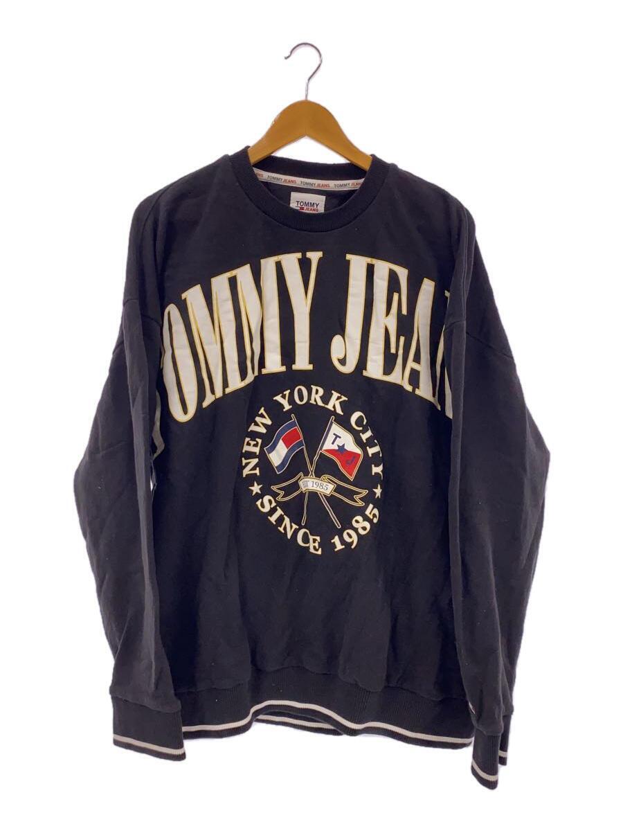 TOMMY JEANS◆スウェット/XL/コットン/BLK/プリント//_画像1