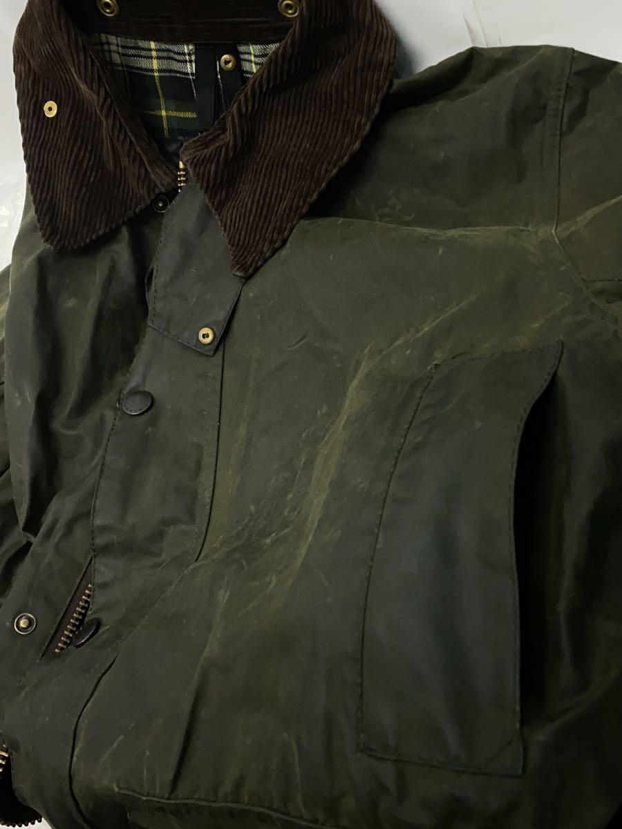 Barbour◆ジャケット/-/コットン/KHK/無地/オイルド/3ワラント/ボーダー_画像4