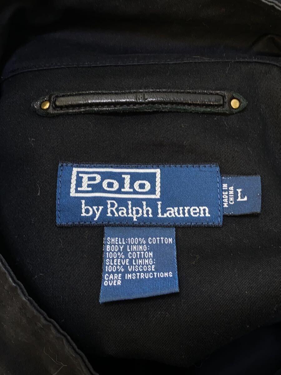 POLO RALPH LAUREN◆90s/スイングトップ/ジャケット/L/コットン/BLK/無地_画像3