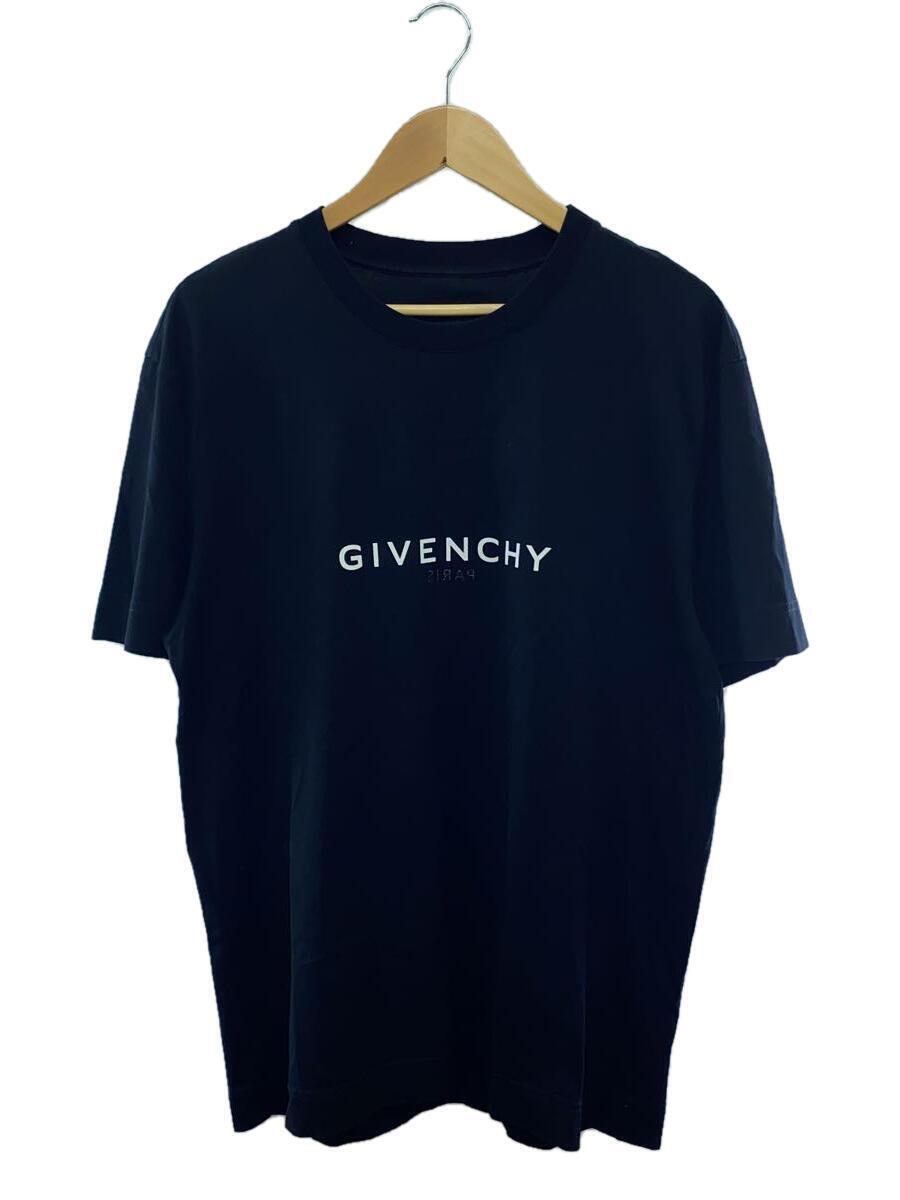 GIVENCHY◆23SS/リバースフロントロゴTシャツ/XXL/コットン/BLK/無地/BW707Z3Z5W-001_画像1