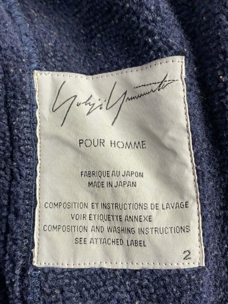 yohji yamamoto POUR HOMME◆12AW/スティッチパイピングブランケット/2/ポリエステル/ネイビー/HD-J41-110_画像3