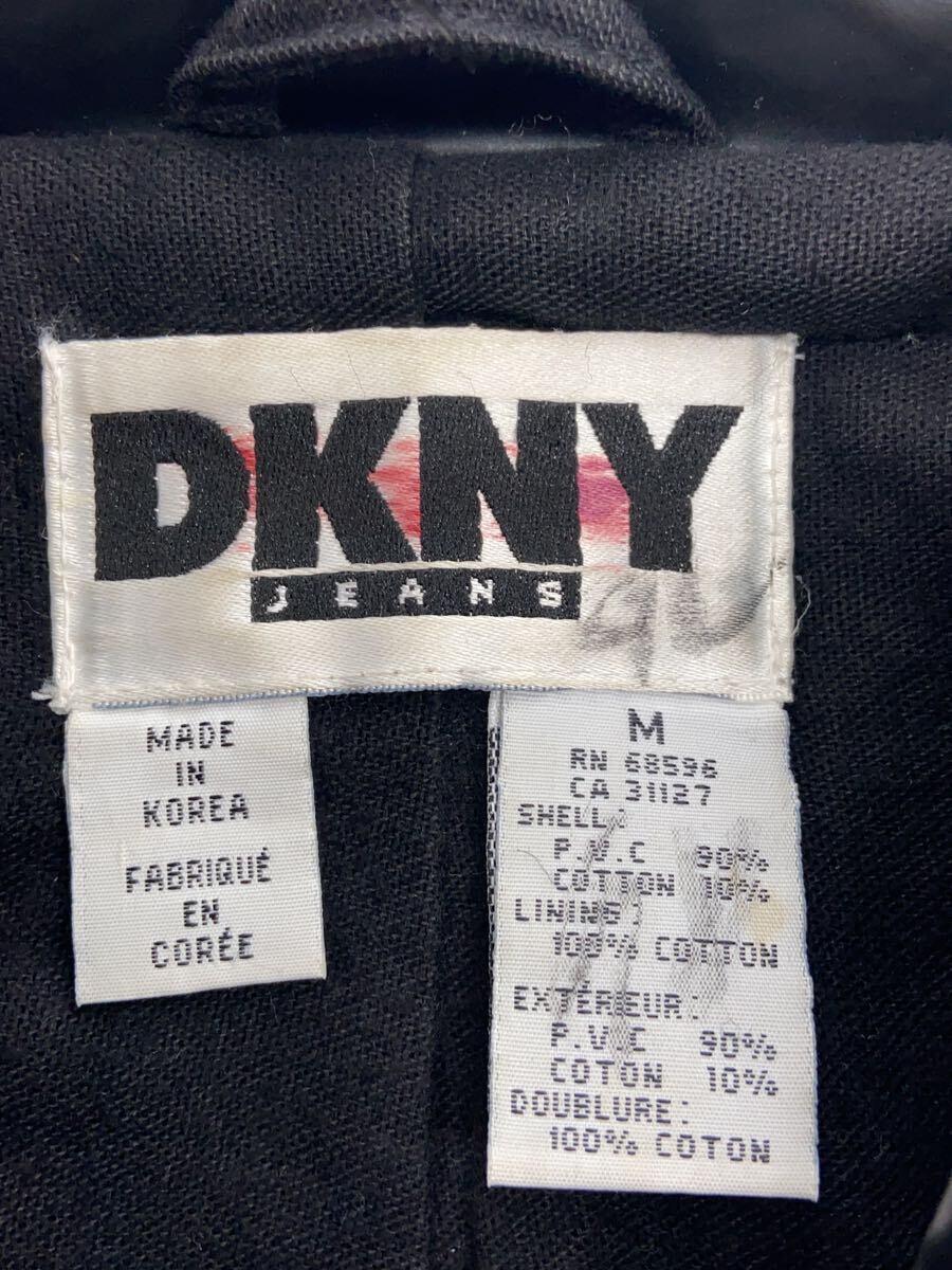 DKNY(DONNA KARAN NEW YORK)◆ステンカラーコート/M/フェイクレザー/BLK_画像3