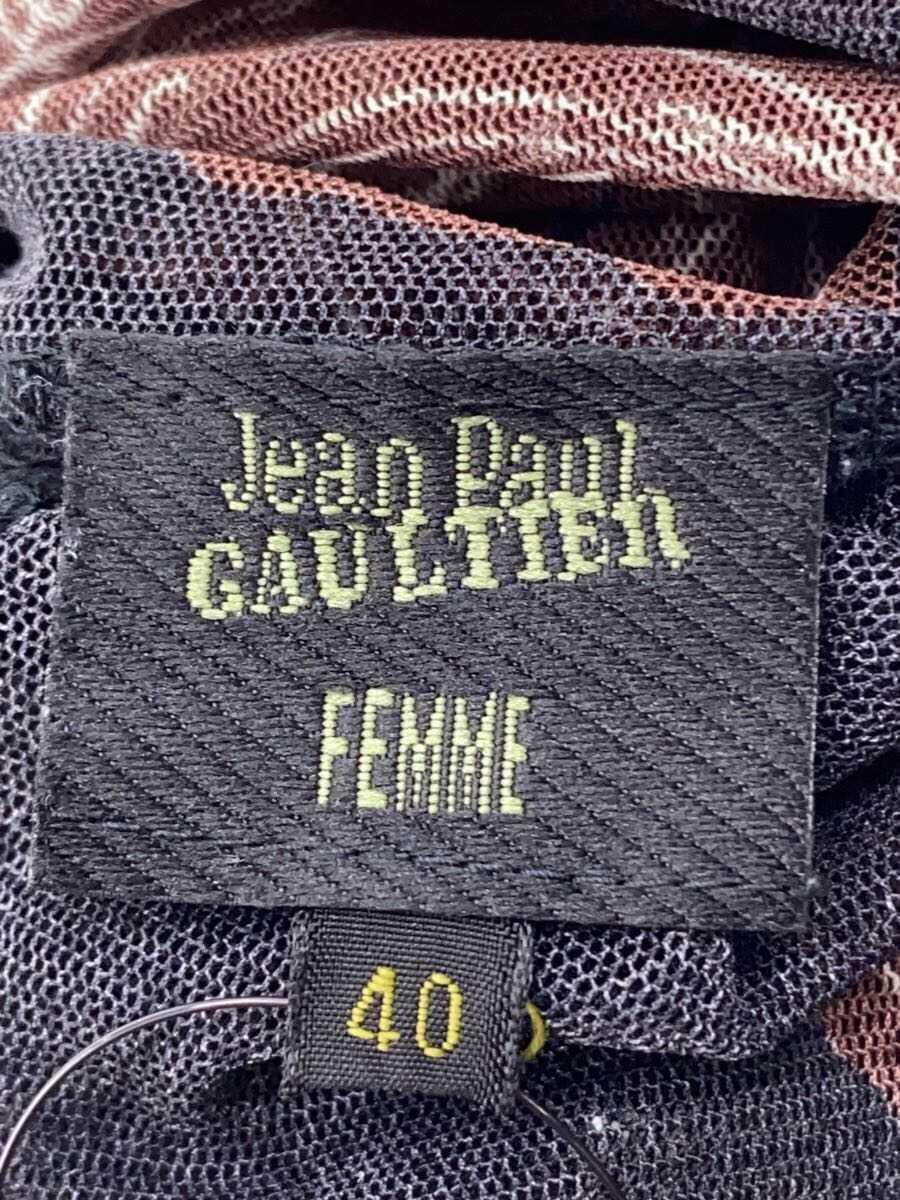 Jean Paul GAULTIER FEMME◆長袖ワンピース/40/ナイロン/BLK/総柄/570-5.cop.YG._画像3