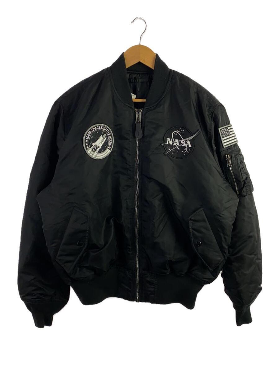 ALPHA INDUSTRIES◆NASA 100th MISSION MA-1_フライトジャケット/L/ナイロン/BLK/TA0167-101_画像1