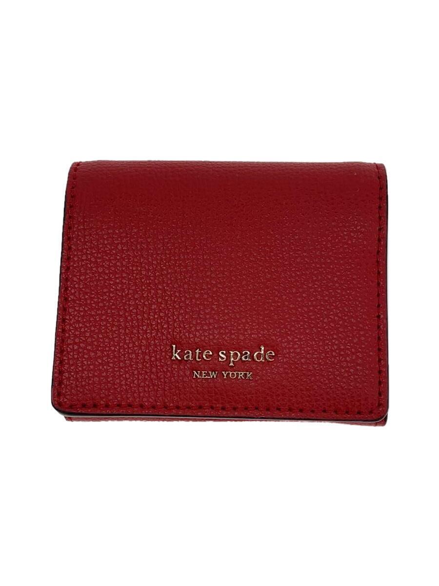 kate spade new york◆2つ折り財布/レザー/RED/メンズ_画像1