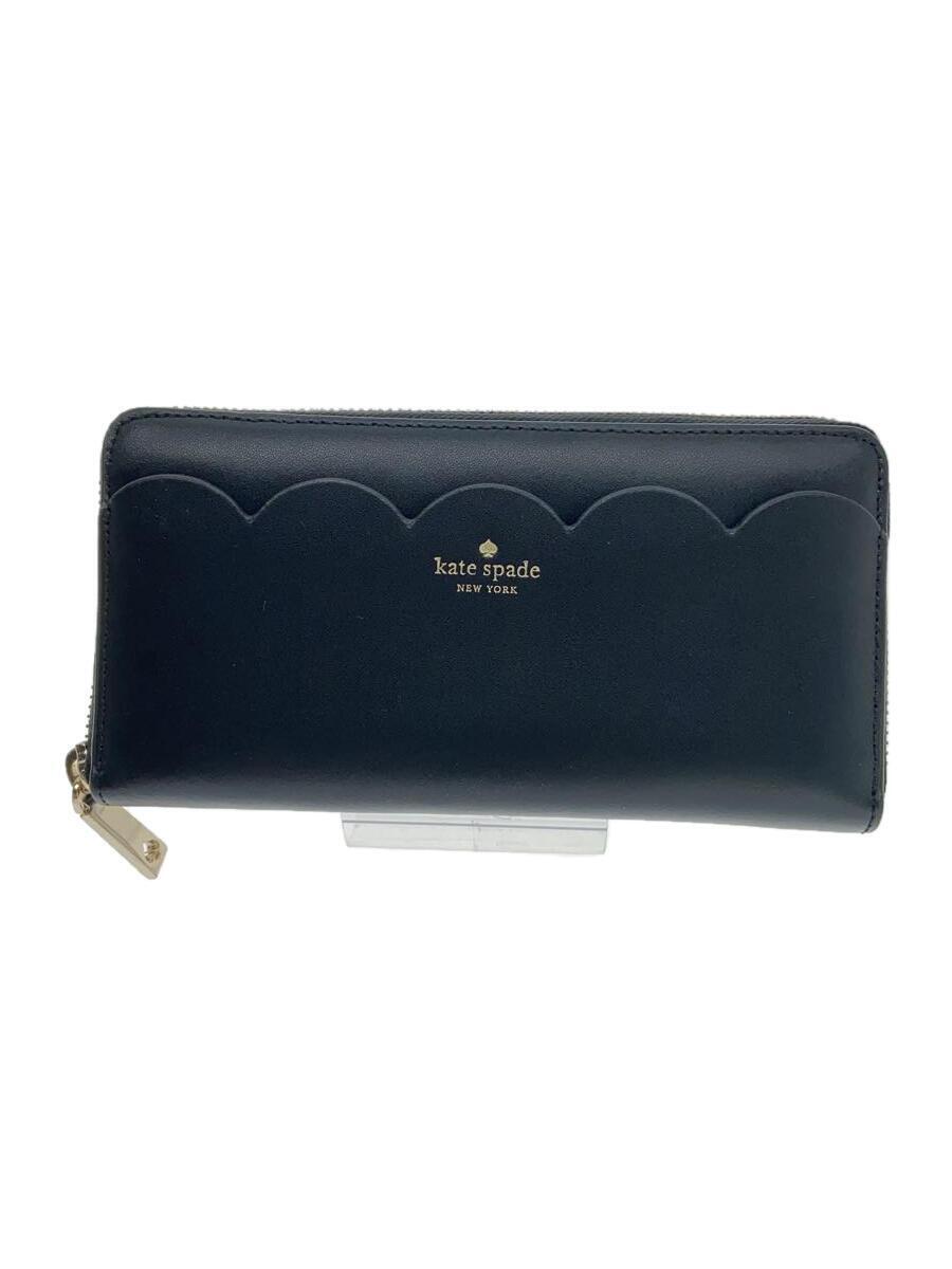 kate spade new york◆kate spade ケイトスペードニューヨーク 長財布/レザー/BLK/レディース_画像1