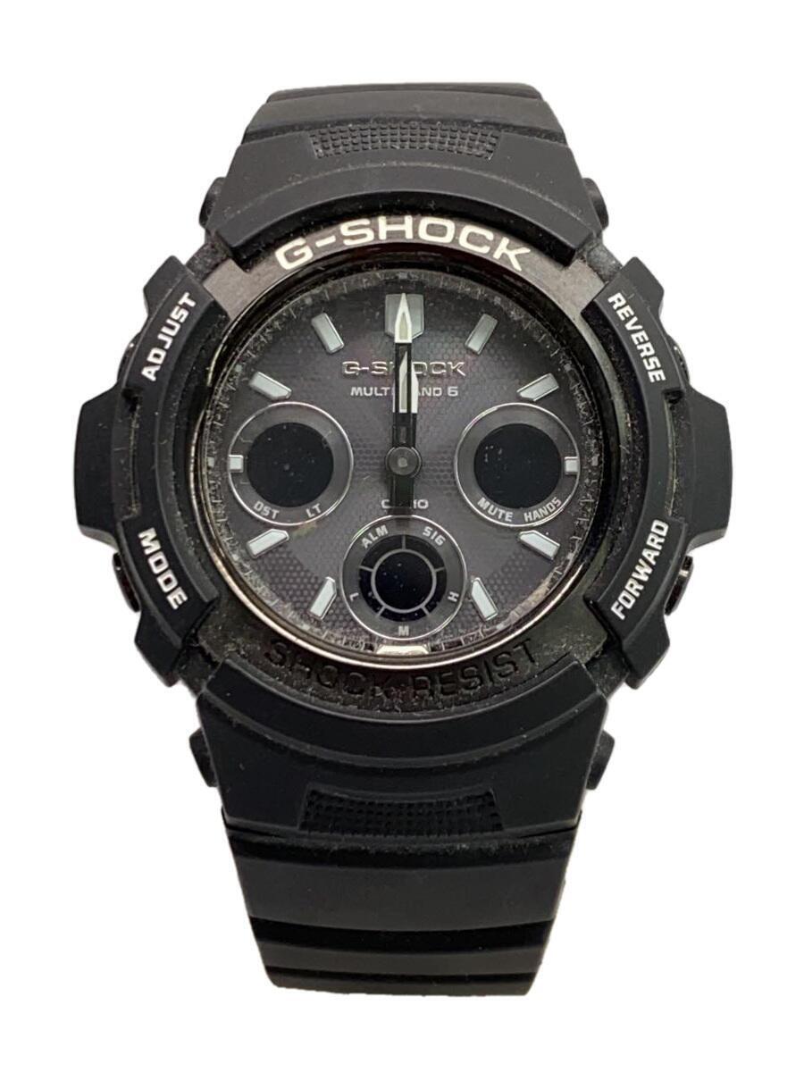 CASIO◆G-SHOCK/クォーツ腕時計/デジアナ/ラバー/BLK/BLK/AMG-M100BW_画像1