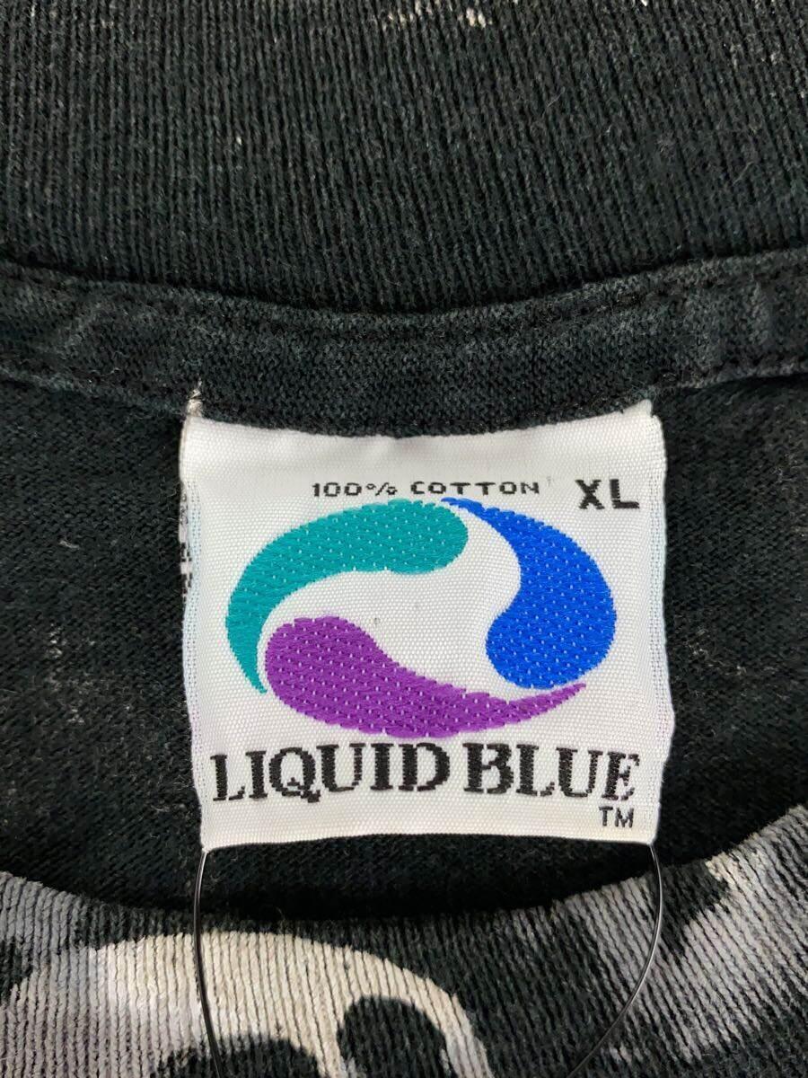 90S/LIQUID BLUE/Tシャツ/XL/コットン/ブラック/スカル_画像3