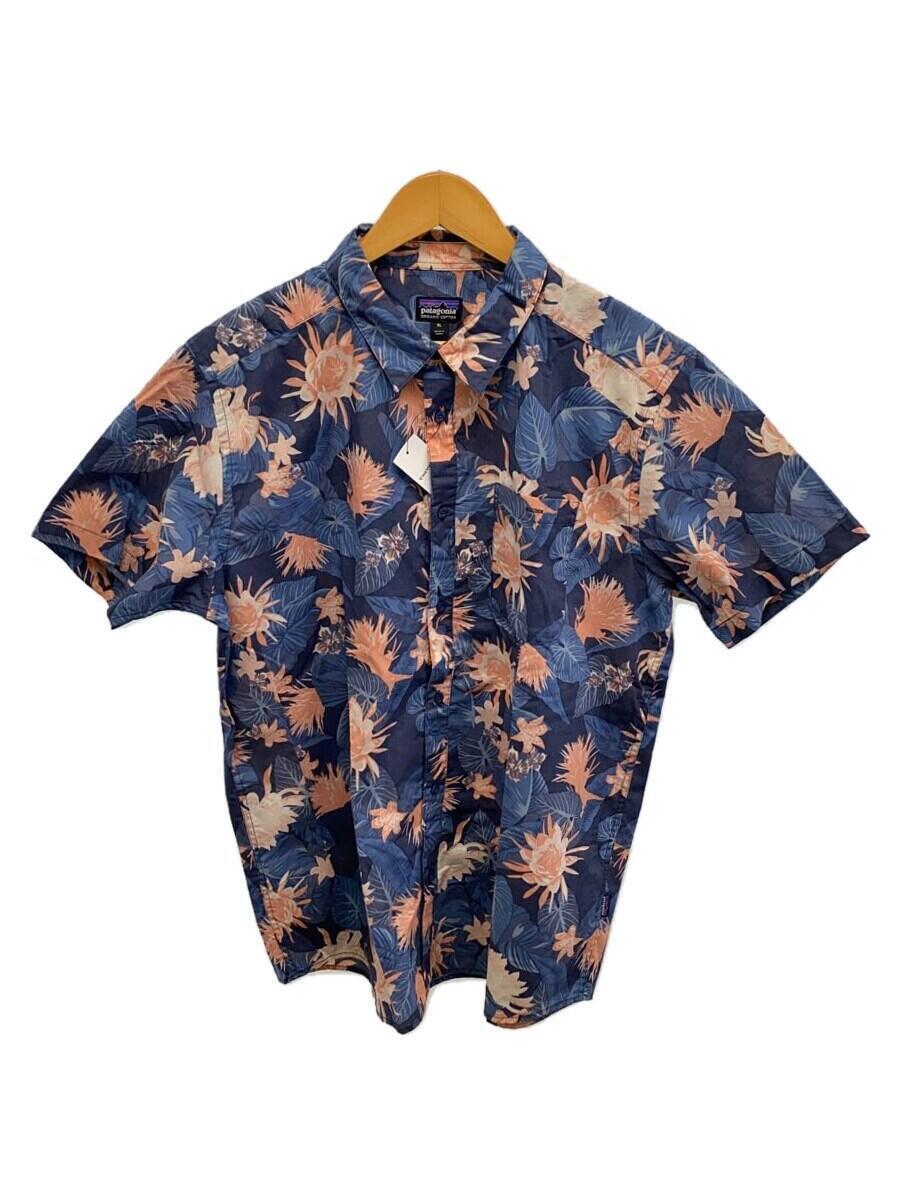 patagonia◆Go To S/S Shirt/アロハシャツ/XL/コットン/BLU/総柄/52691//_画像1