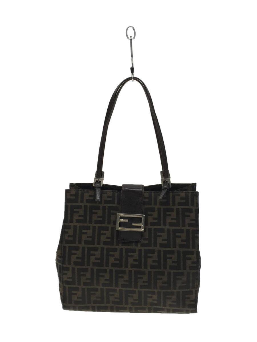 FENDI◆ズッカ/トートバッグ/コットン/BEG/総柄/0915808/状態考慮/レザー部分ハガレ有//_画像1