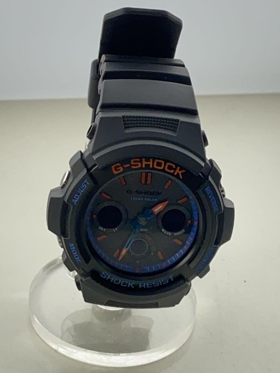 CASIO◆AWR-M100SCT/G-SHOCK/クォーツ腕時計/デジアナ/ラバー/BLK/BLK/_画像1