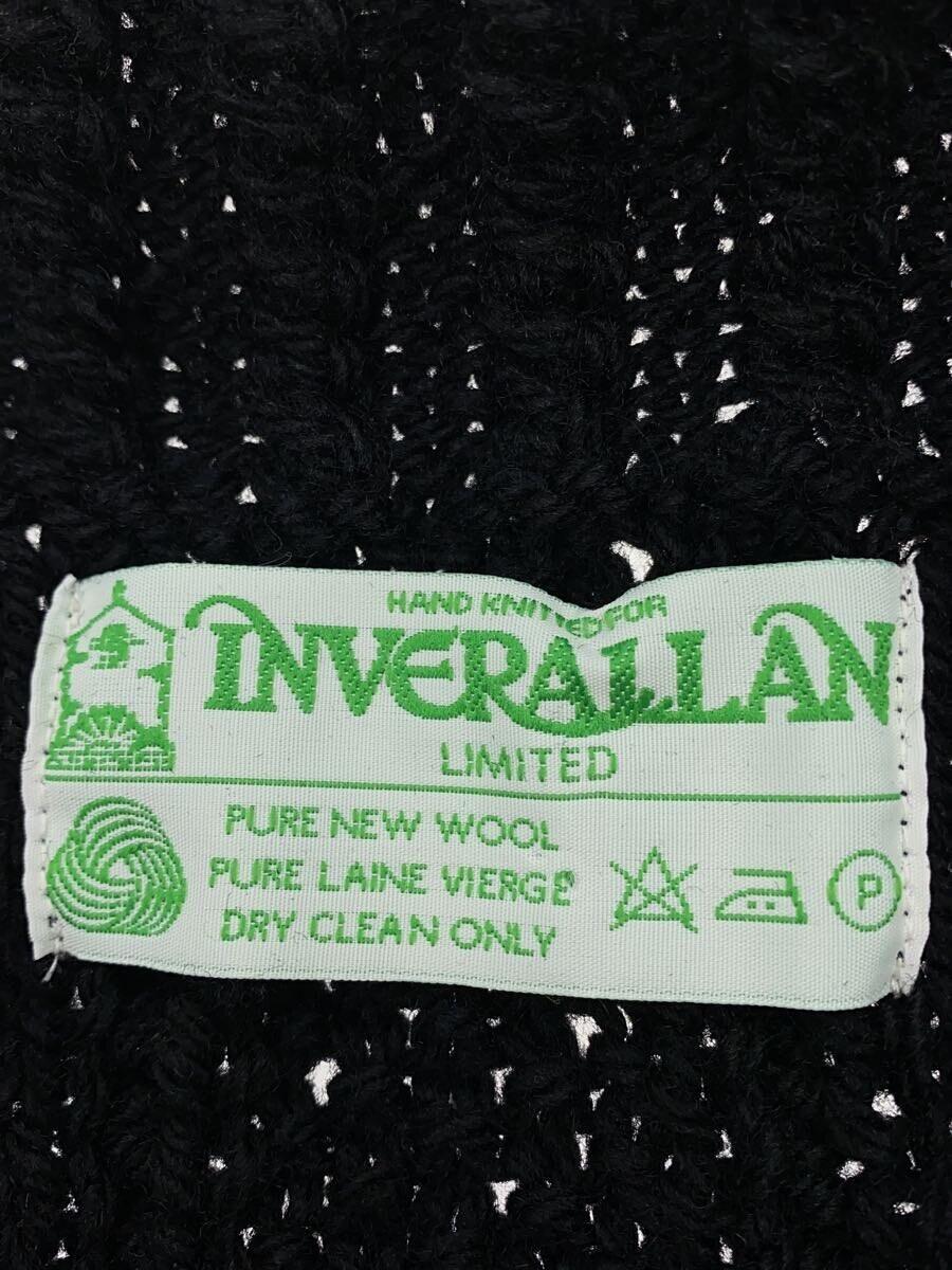 INVERALLAN◆カーディガン(厚手)/-/ウール/BLK/無地_画像3