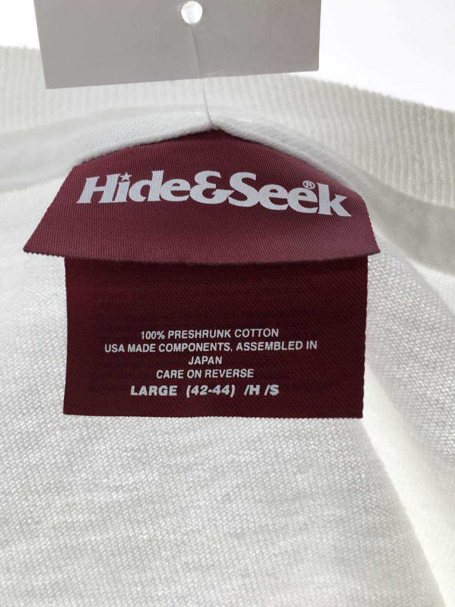 HIDE AND SEEK◆Tシャツ/L/コットン/WHT/無地//_画像3