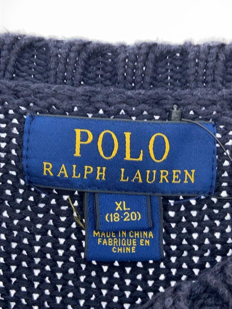 POLO RALPH LAUREN◆セーター(厚手)/XL/コットン/NVY_画像3