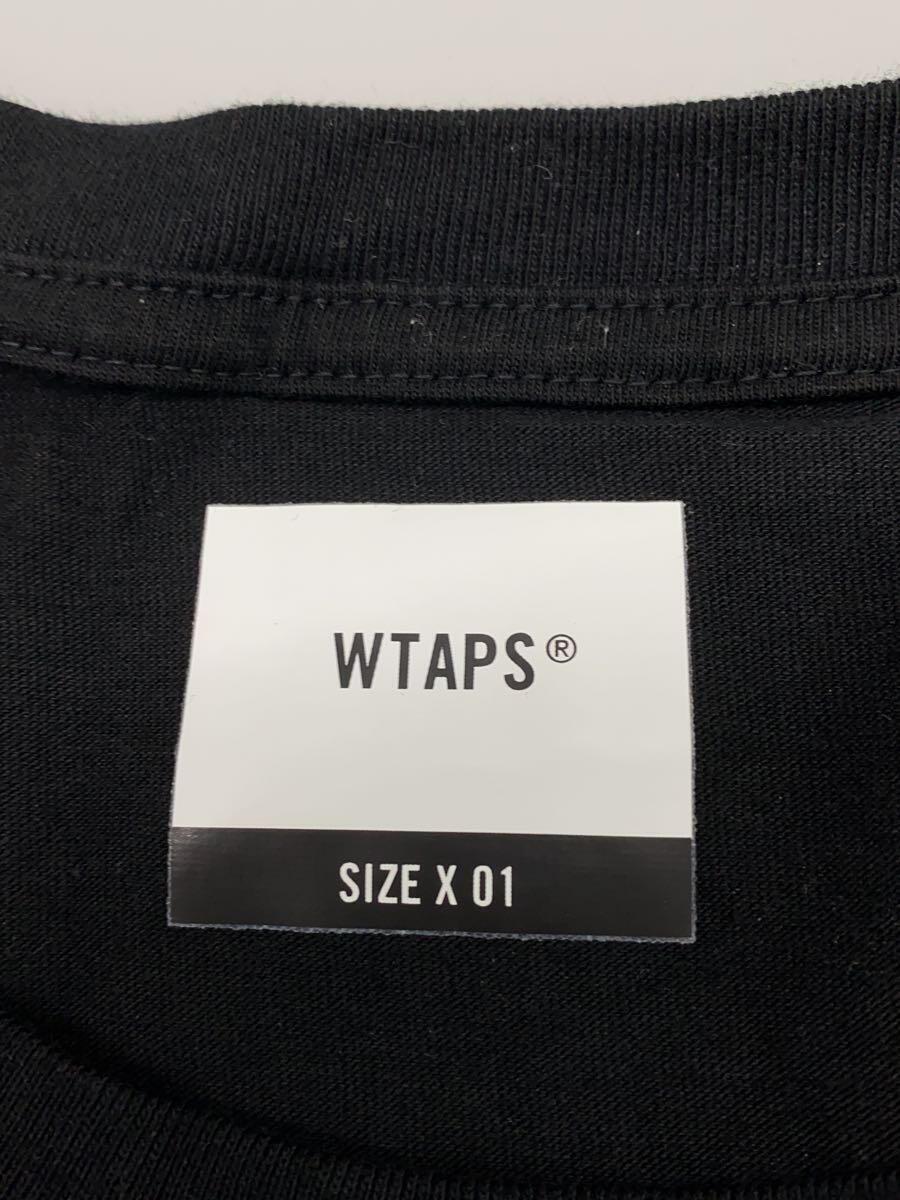 WTAPS◆Tシャツ/1/コットン/BLK/182PCDT-ST07S_画像3