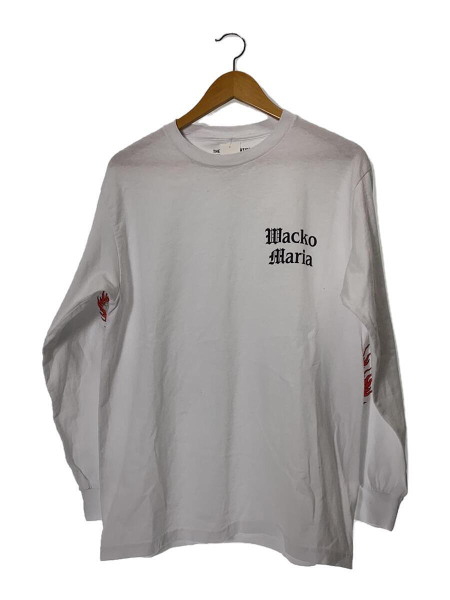 WACKO MARIA◆TIM LEHI CREWNECK L/S T-SHIRT/長袖Tシャツ/M/コットン/WHT_画像1