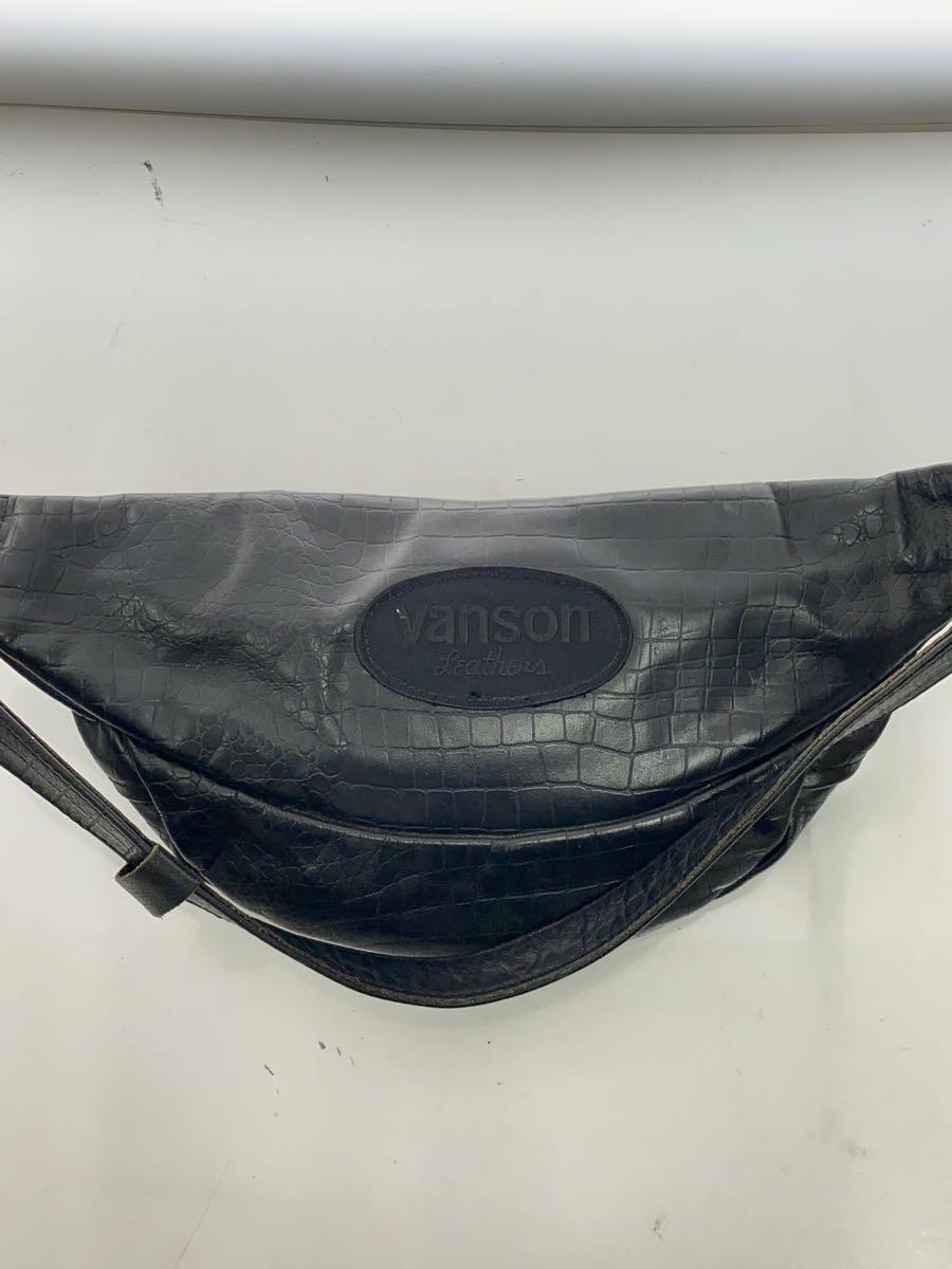 VANSON◆ウエストバッグ/レザー/BLK/9SBB1_画像3