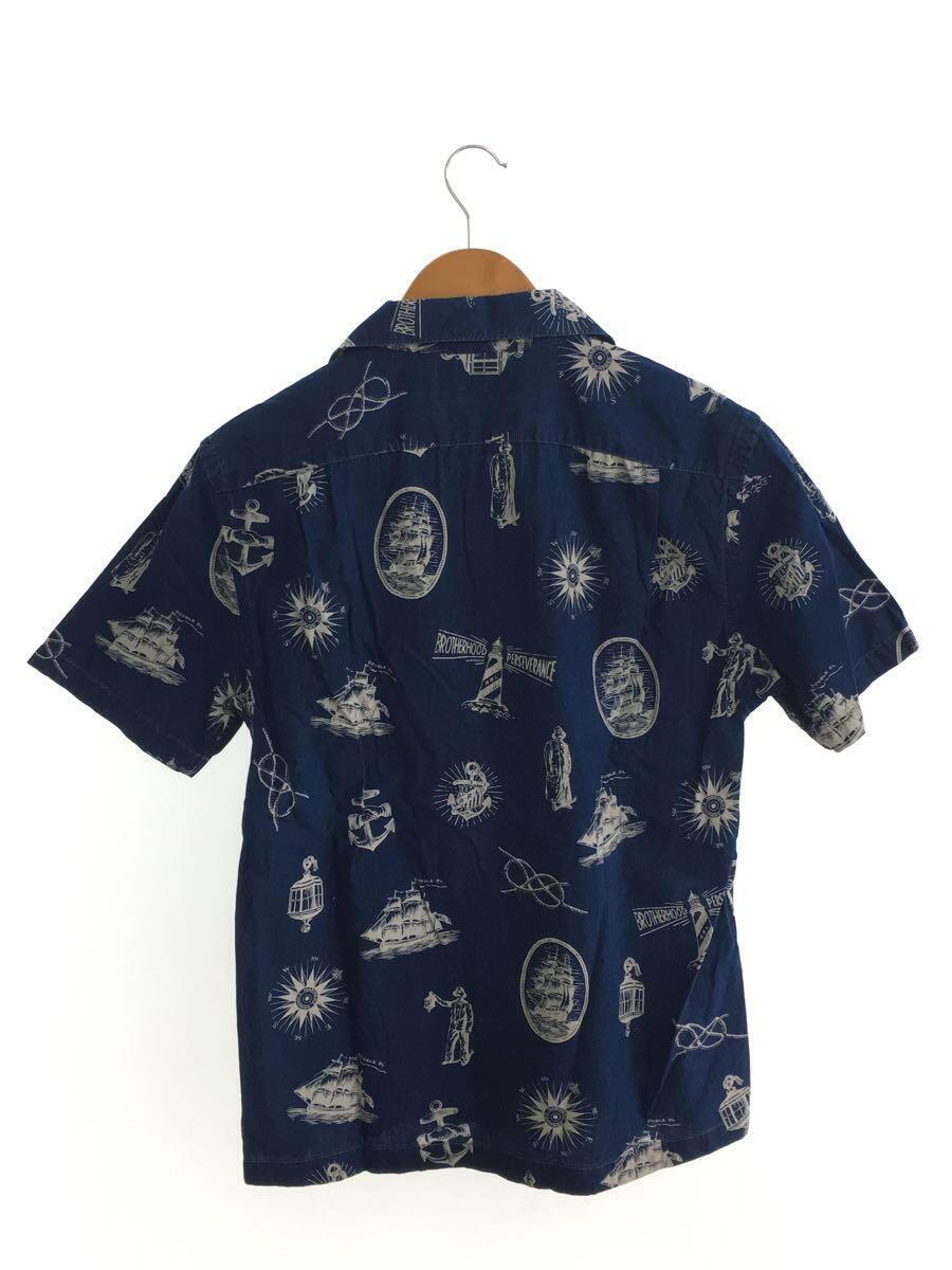 RRL◆半袖シャツ/コットン/インディゴ/Camp Printed Shirt USN Sailor//_画像2