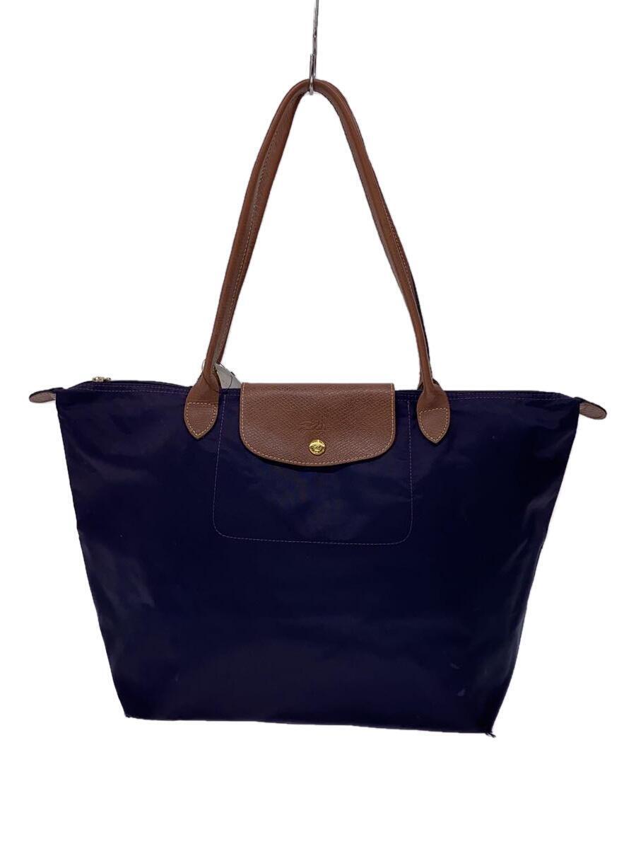 LONGCHAMP◆ハンドバッグ/-/ネイビー_画像1