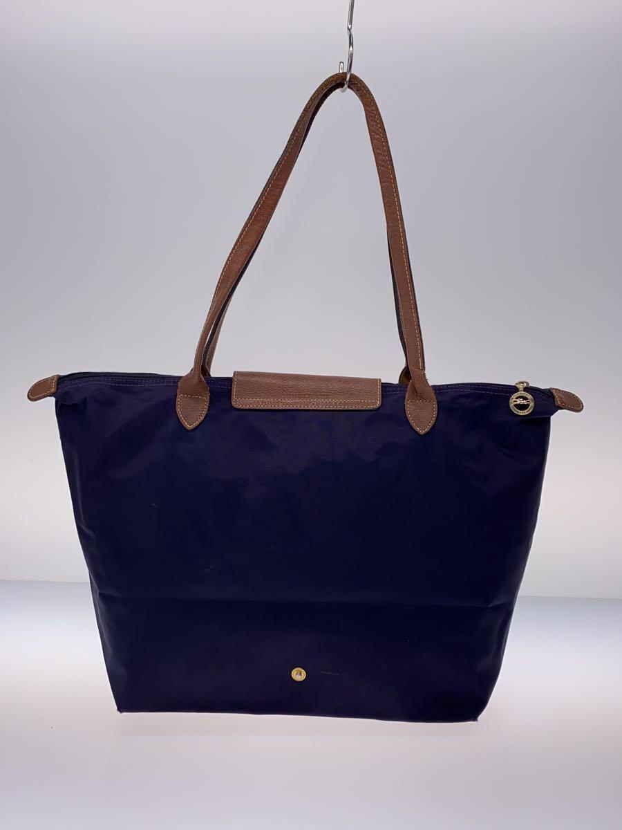 LONGCHAMP◆ハンドバッグ/-/ネイビー_画像3