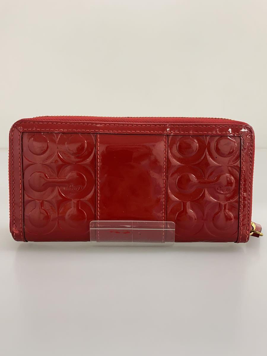 COACH◆長財布/エナメル/RED/総柄/レディース_画像2