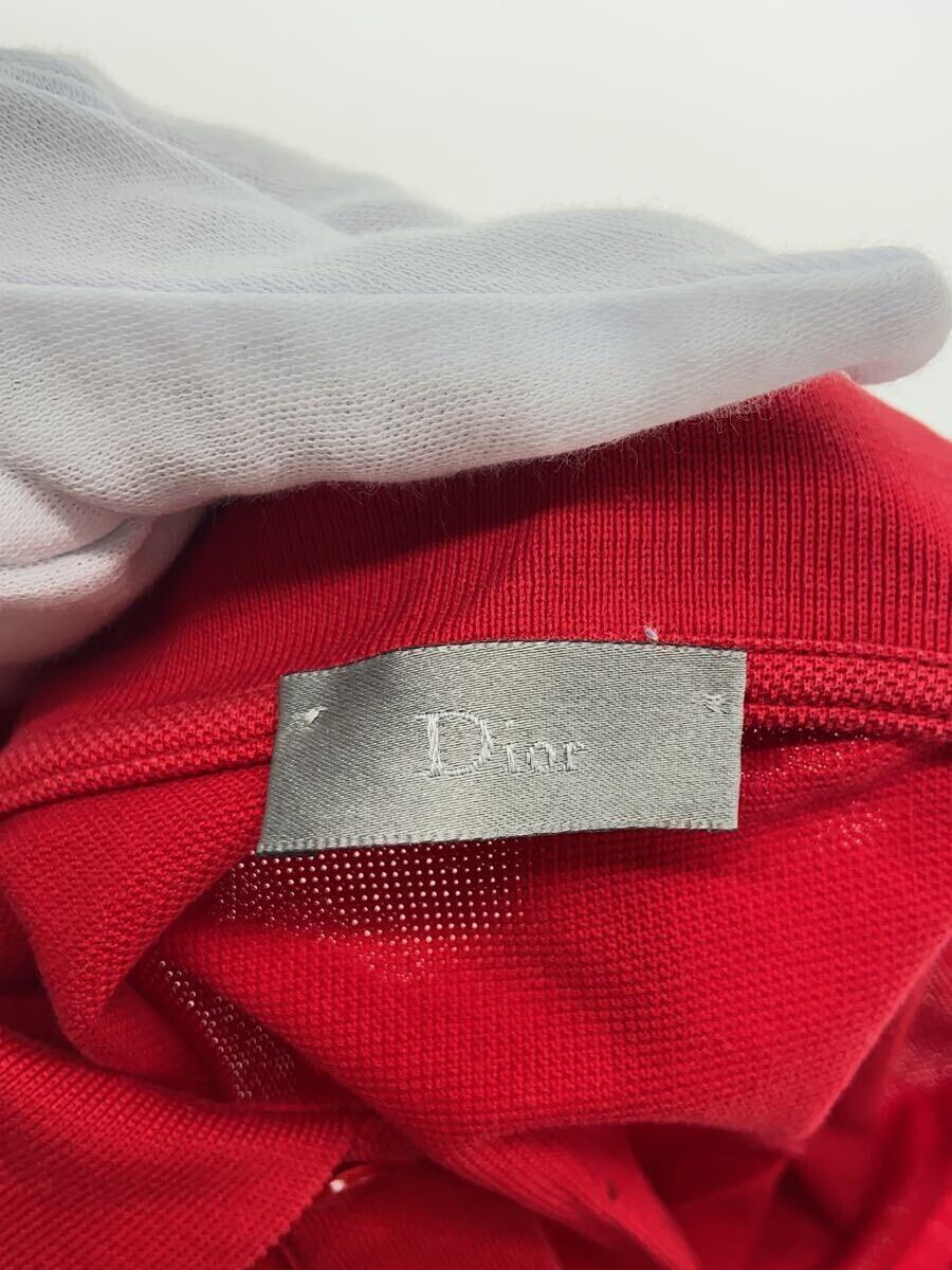 Dior HOMME◆ポロシャツ/S/コットン/レッド/鹿の子_画像3
