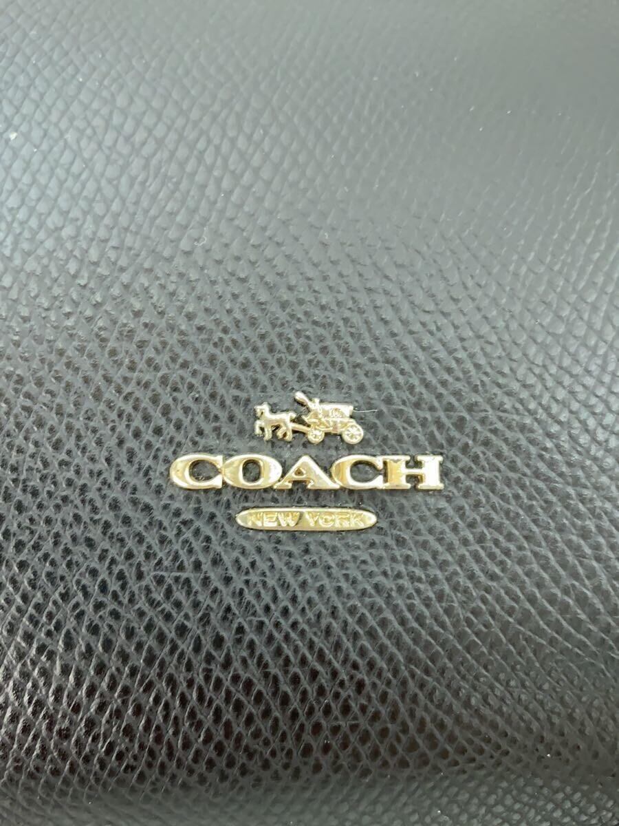 COACH◆COACH/コーチ/ターンロックキャリーオール/ハンドバッグ/レザー/ブラック/無地_画像5