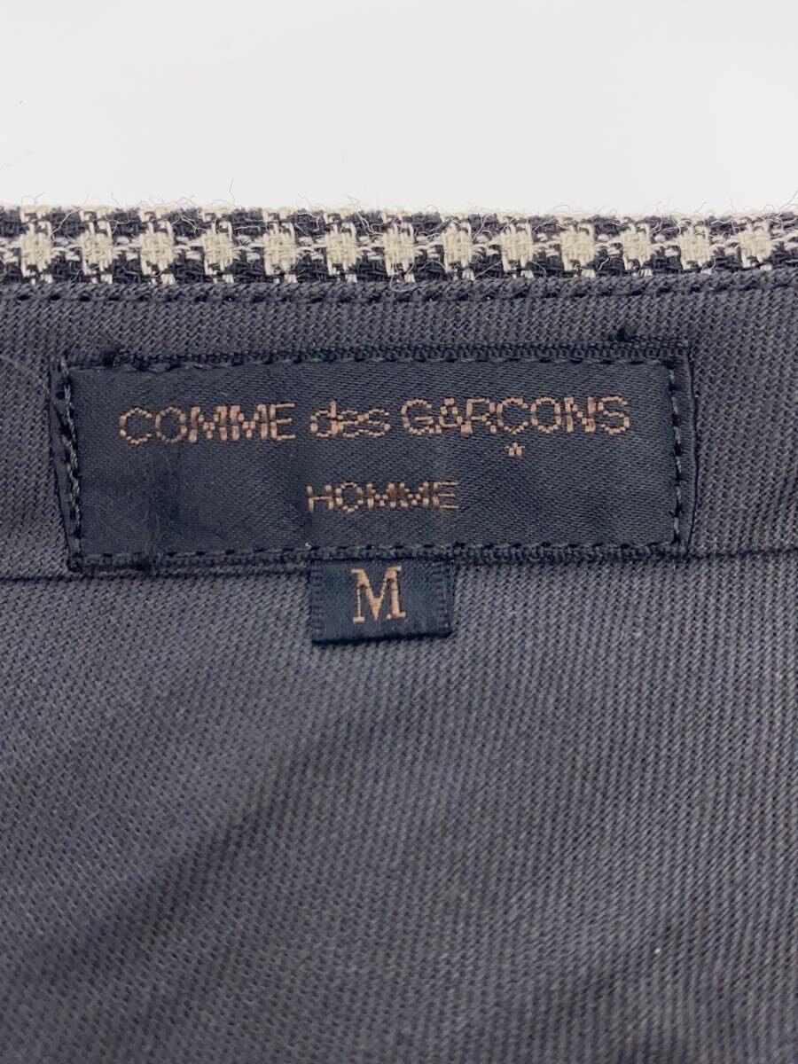 COMME des GARCONS HOMME◆スラックスパンツ/M/ウール/GRY/チェック/90s/AD1998/田中オム/タック/ワイド/アーカイブ_画像4