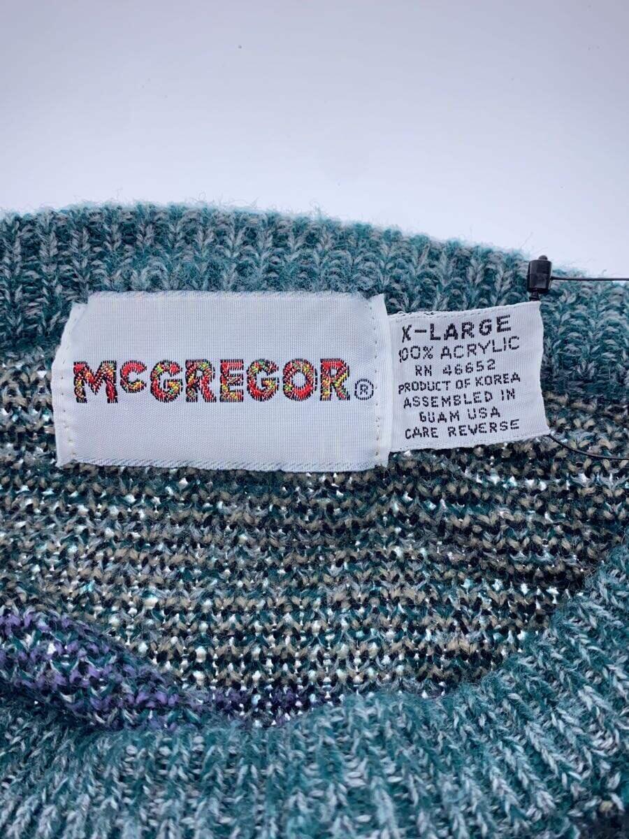 McGREGOR◆セーター(薄手)/XL/アクリル/GRN/総柄/80-90s/総柄アクリルニット_画像3