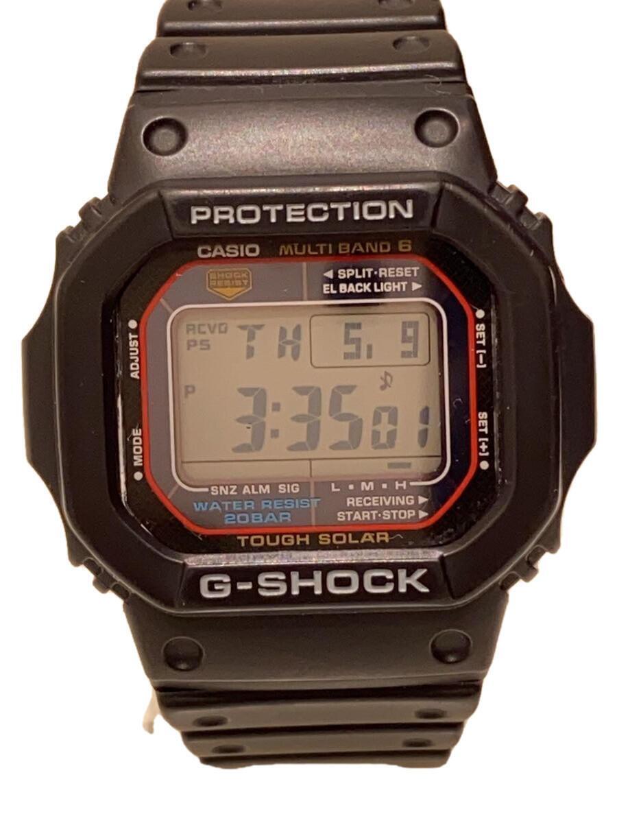 CASIO◆ソーラー腕時計・G-SHOCK/デジタル/ラバー/BLK/BLK/SS_画像1