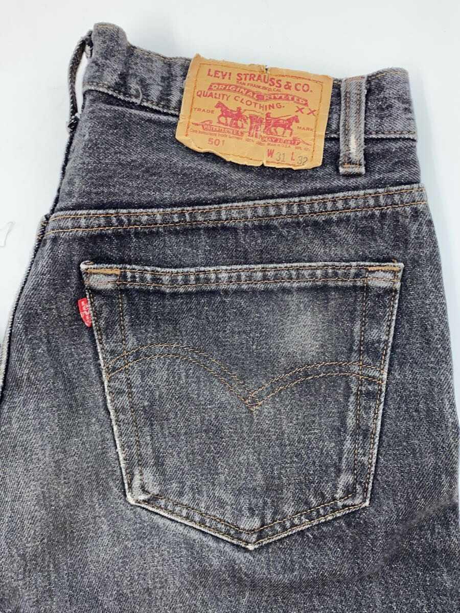 Levi’s◆90s/USA製/ボタン裏653/カットオフ/31/コットン/BLK/501-0658/汚れ有_画像6