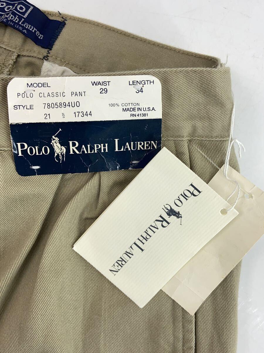 POLO RALPH LAUREN◆ボトム/29/コットン/BEG/無地/7805894U0/90s/デッドストック/USA製_画像7