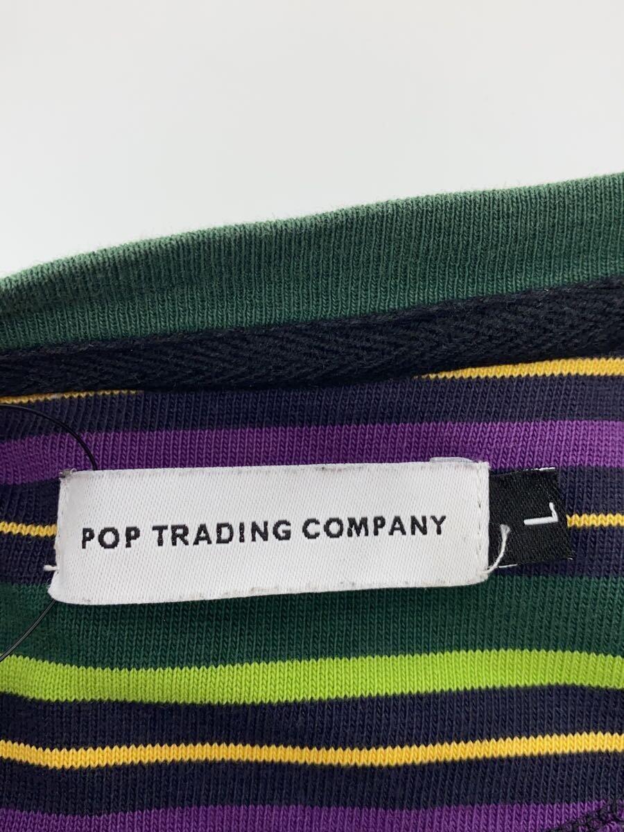 POP TRADING COMPANY◆長袖Tシャツ/L/コットン/マルチカラー/ボーダー_画像3